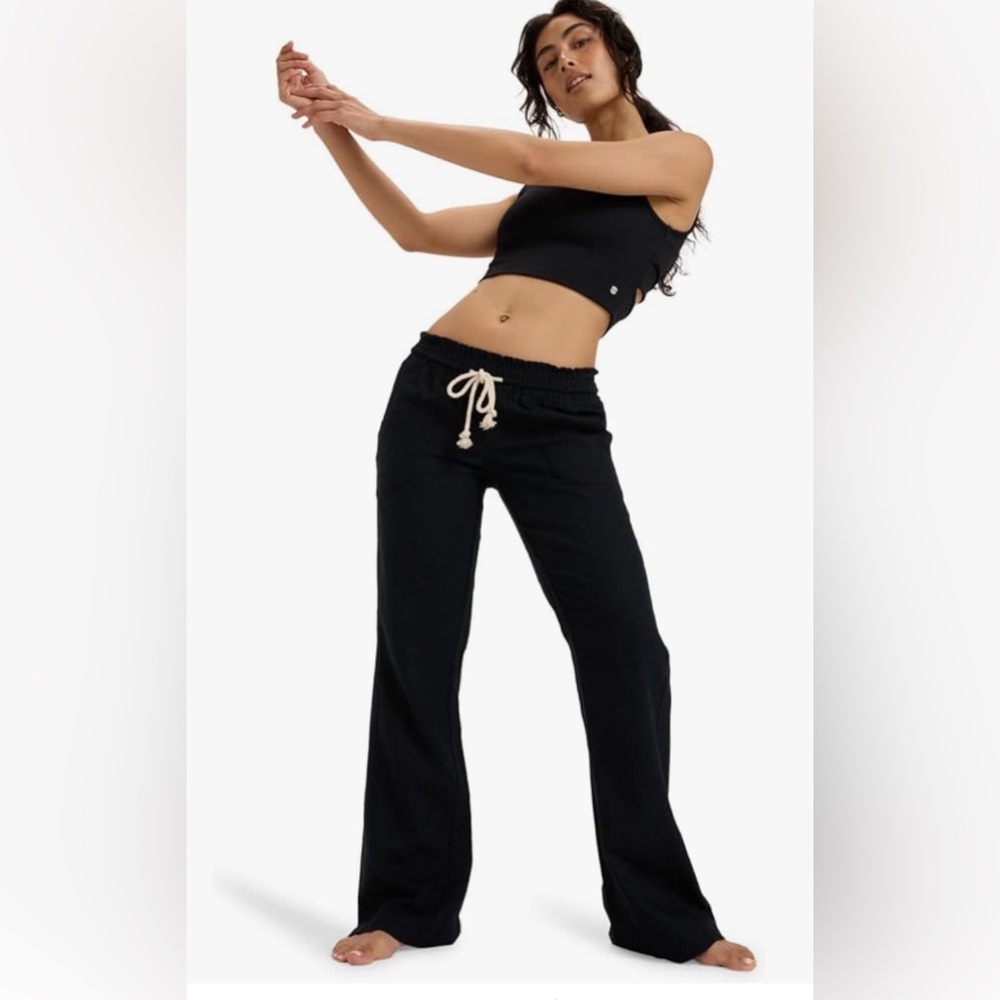 Black Roxy/Billabong linen drawstring, pants size small